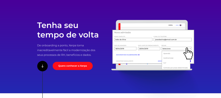 criar um processo de admissão digital
