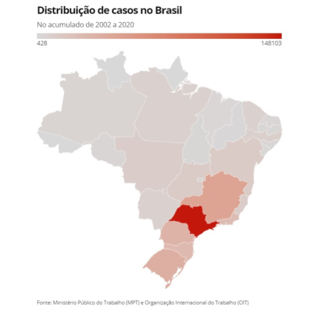 distribuição de casos no brasil